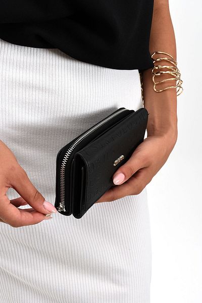 Just Polo Embossed Printed Women's Wallet - with Snap Fasteners and Zipper