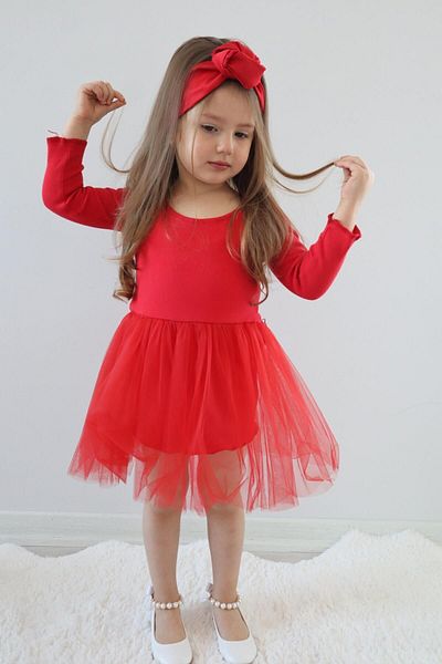 Süslüm Kids Rochie din tul roșu
