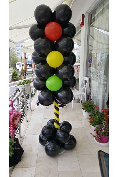 Lema Store 30 adet Trafik lambasi balon kirmizi ışık anaokulu trafik araba et...