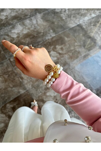Şeyma ÖZŞAMLI Kilit Sistemli Bileklik ( Tüm Altınlara Uyumludur) Taşlı Inci B...