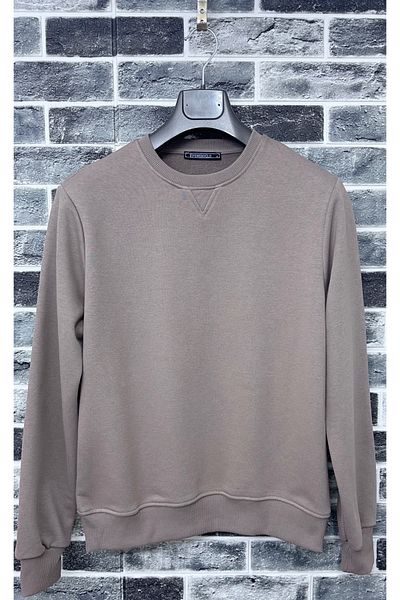 Efendioğlu Design Mink Solid Color Men's Autumn Crew Neck Sweatshirt (NEW SEASON)