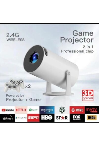 Genel Markalar Oyun Konsollu Projektör 2 In 1 Game Projektor Yeni Nesil Taşınabilir Projeksiyon Cihazı