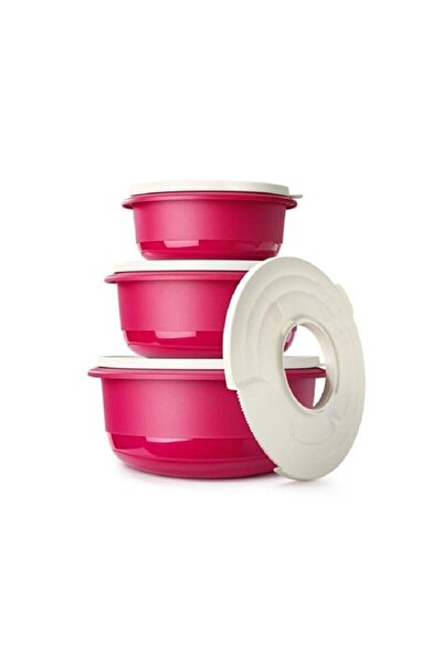 Tupperware مجموعة خدمة إعداد التخزين المكونة من 3 قطع من Miksim باللون الفوشي...