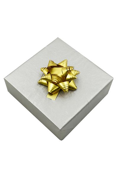 reprodesign 8 cm Gold Polar Star Bow Ornament – 5-Piece Adhesive Raffia Gift Accessory