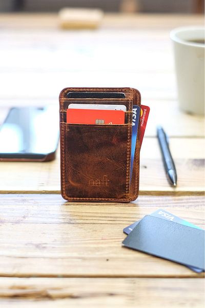 naft Chicago Real Leather Card Holder