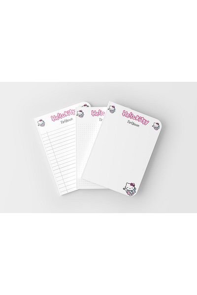 Srctech Hello Kity Planner Unlined Ruled and Checkered Notepad A5 Size Set of 3