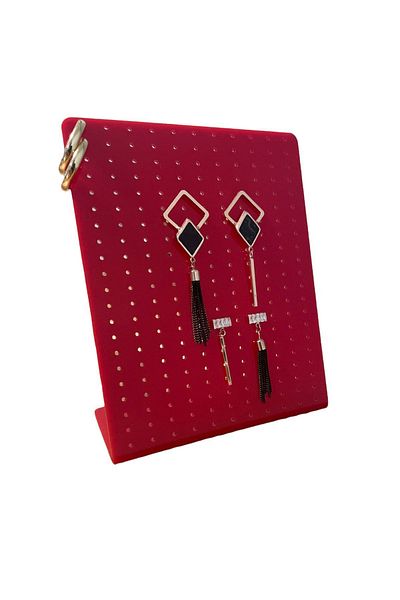 TREND Red Plexi Earrings and Jewelry Stand