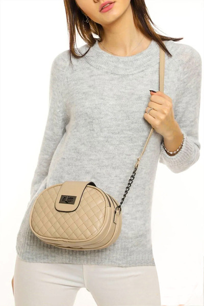 MILANOFOX Τσάντα ώμου με καπιτονέ - Λεπτομέρεια αλυσίδας, κάλυμμα κλειδαριάς, φερμουάρ, 3 θήκες, ρυθμιζόμενο χιαστί λουράκι