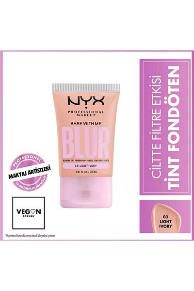 NYX 03 كريم أساس احترافي للمكياج بلون عاجي فاتح مع تأثير مرشح على البشرة