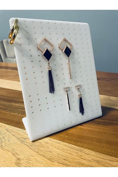 TREND Поставка за обеци и бижута от бял плексиглас