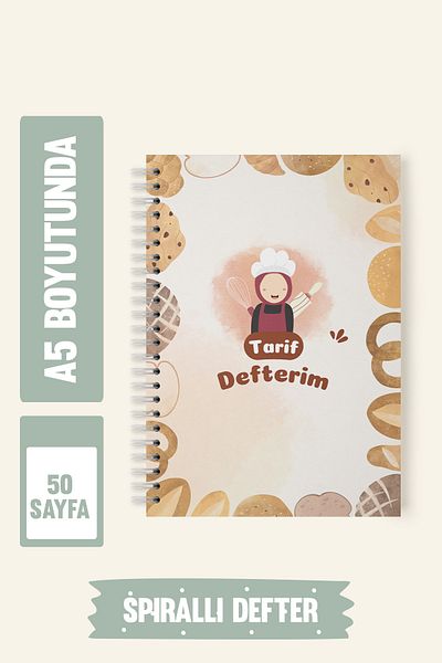 Srctech A5 Size 50 Sheets Spiral Food Recipe Book