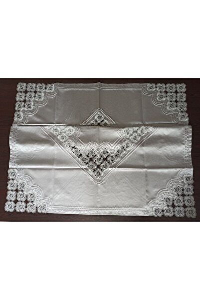 arzumçeyiz 8 Köşeli El Işi Iğne Oyası Bohça 100 *100 Cm Boyutunda - Gri Gümüş