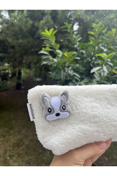sumicorn Cute Plush Washable Zippered Gingham Lined Cloth Pen Holder Pencil Case Wallet Makeup Bag