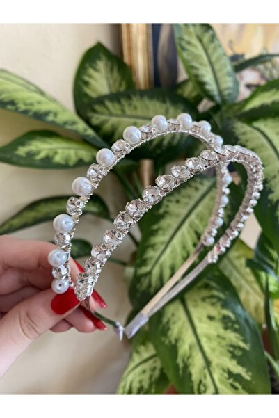 CSR AKSESUAR Coroană cu două rânduri de perle și cristal