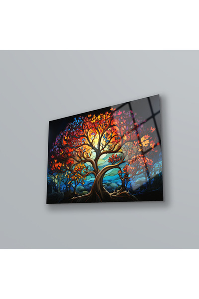 BV DEKOR Γυάλινος πίνακας Δέντρο της Ζωής, Αφηρημένη διακόσμηση τοίχου, Μοντέ...