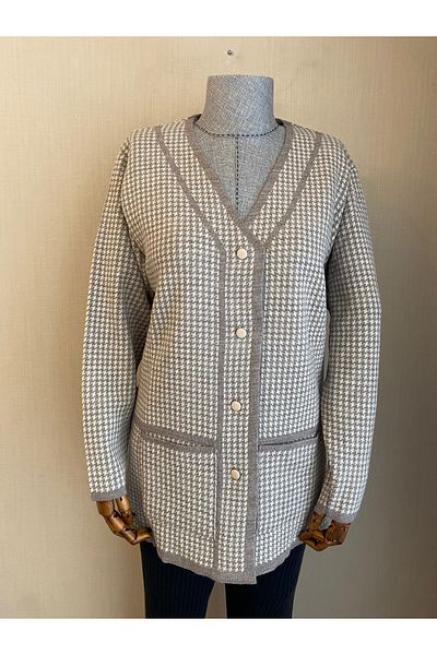 TEK Cardigan Young-Mother cu model din piatră de nurcă - Picioare de corb