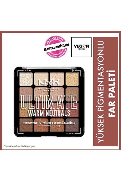 NYX Makeup Ultimate Shadow Palette Warm Neutrals Göz Farı Paleti