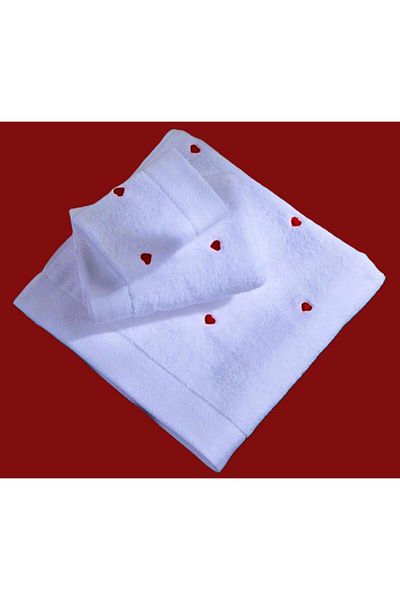 OYALI 3-Piece Heart Embroidered Towel Set - 100% Cotton, 30*50mm, 50*90mm, 70*140mm