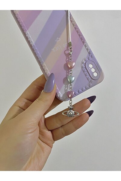 bohemian takı tasarim Anime Nana Kalpli Telefon Charmı Telefon İpi
