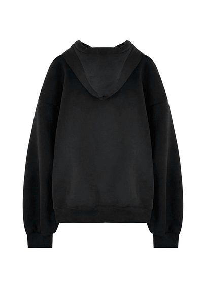 MODARİCH Hanorac negru Refrfsh oversize cu glugă - imprimat