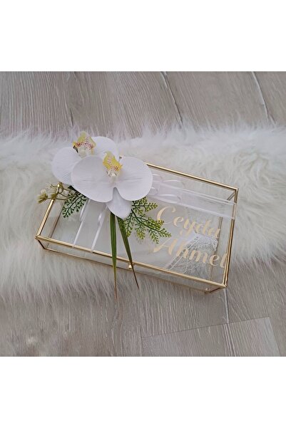LilAmor Concept Hediyelik Promise Engagement Glass Box Chest and Soz Handkerchief