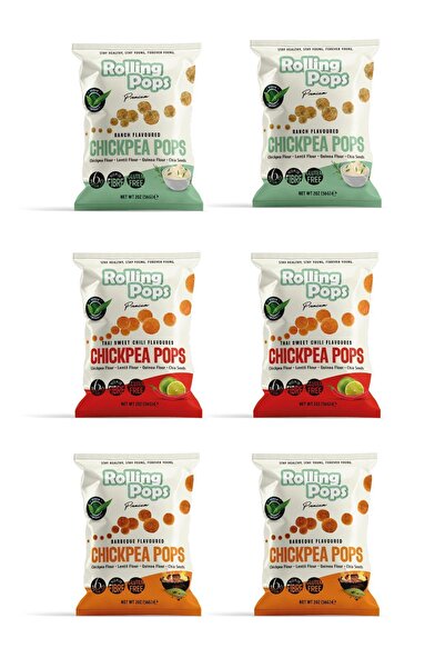 Rolling Pops 56 g Gluten Free Vegan Mix Cips Seti 6 Adet