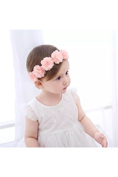 Genel Markalar Kız Çocuk Kız Bebek Bandana Pudra Pembe Taç Saç Aksesuarı