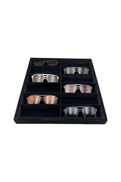 sezginkutuveaksesuar Glasses Tray 12-Piece Organizer Black Anfora