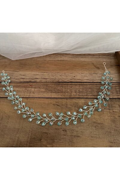 ASİMEL TASARIM Coroană de mireasă verde apă accesoriu pentru păr nuntă henna ...