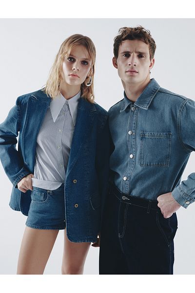 Koton Denim-Hemdjacke mit Taschen, detailliertem, geknöpftem, klassischem Kragen
