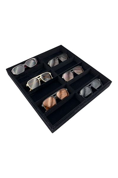 sezginkutuveaksesuar Glasses Tray 12-Piece Organizer Black Anfora