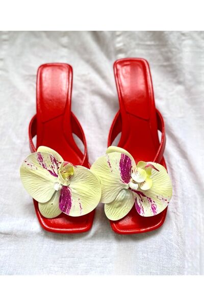 FloresDeCarnaval 1 Çift Çıtçıtlı Ayağı Acıtmayan Sarı Orkide Ayakkabı Tokası