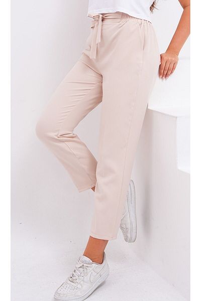 zanstil Zanstil - Skinny Leg, Pocket and Elastic Waist Belted Trousers