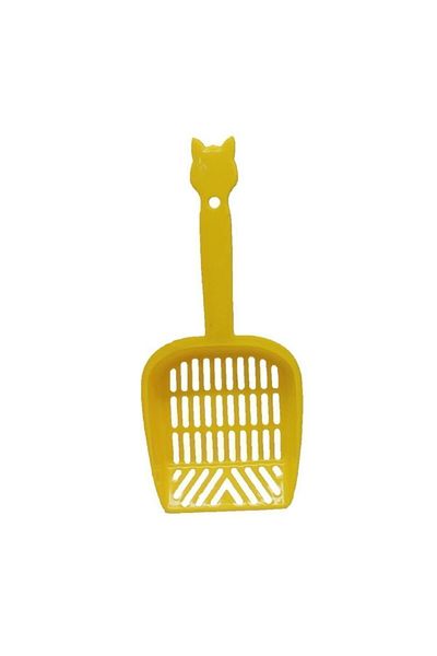 Pettrend Yellow Small Size Cat Toilet Sand Cleaning Sifting Shovel Multi-Purpose Plastic Shovel