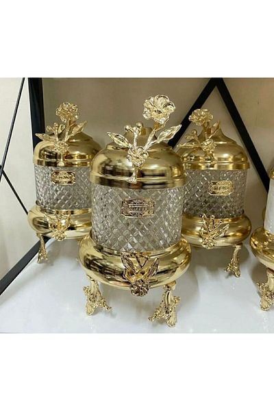 vanilya accessory LUX Crystal Jar - Triple Set, Gold Color