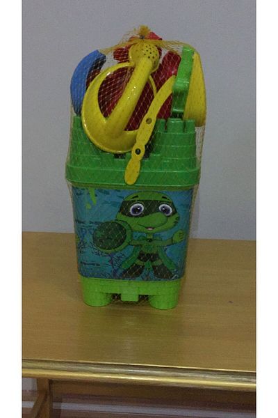 BESTTOYS Large Size Green Castle Sand Bucket Set - Toy with Water Bottle