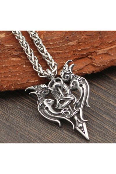 daisybydaisy Stainless Steel Viking Mythology Memory Icon Raven Raven Necklace