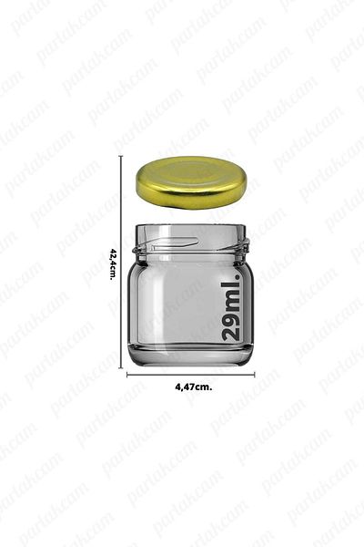 parlakcam Mini-small Glass Jar Specimen, Food, Wedding And Henna Confectionery Jar 29ml(10 PCS)