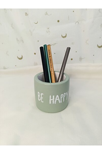 MİLE CONCEPT حامل قلم خرساني Be Happy - ديكور سطح المكتب