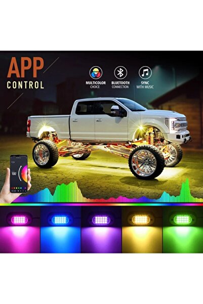 Beauty Box Kısa Devre Koruma Araç Altı RGB Led Neon App Control 12V Jeep Off-...