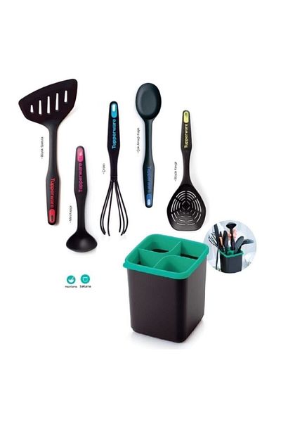 Tupperware Modern Fairy Set Spatula-mini Ladle-beater-spoon-colander Hsgl
