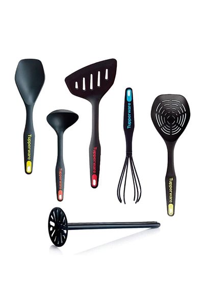 Tupperware Colander Ladle Spatula Beater Serving Spoon Potato Masher Modern Fairy Set