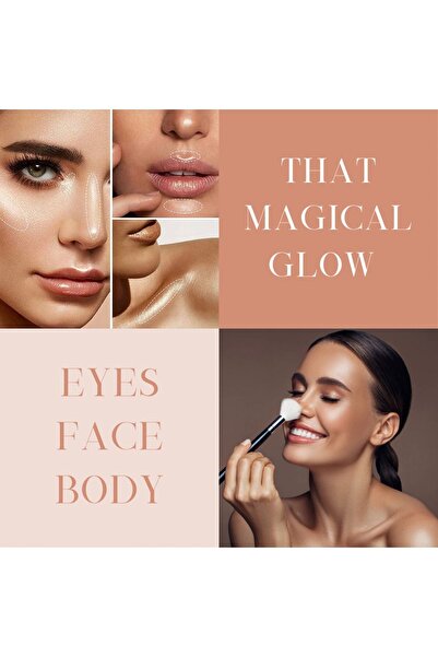 EDA LUXURY BEAUTY Altın Bakır Bronzer Aydınlatıcı Star Shine Highlighter Işıltılı Simli Ipeksi Saten Vegan Glow Makeup