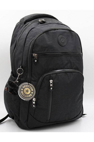 Bevitton 1700 Model Unisex Black School Backpack - Crinkle Fabric