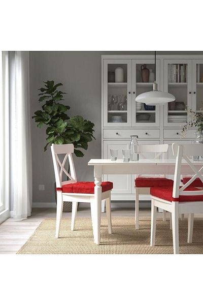 IKEA Chair Cushion Red Color 40/35X38X7 cm Velcro -Cotton