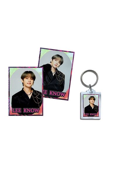 Güneş Kırtasiye Σετ φωτοκάρτας μπρελόκ Straykids Lee Know