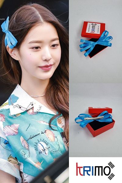 KRIMO Kpop Ive Wonyoung Blue Bow Hair Clip