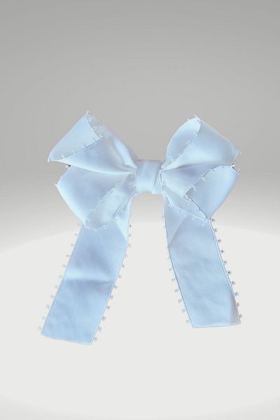 KRIMO Korean Style White Hair Clip with Bow
