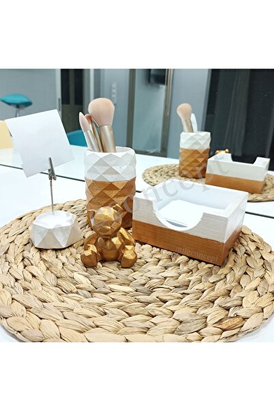 MİLE CONCEPT مجموعة مكتب سطح المكتب؛ حامل قلم ماسي، حامل مذكرة، حامل ملاحظات ...