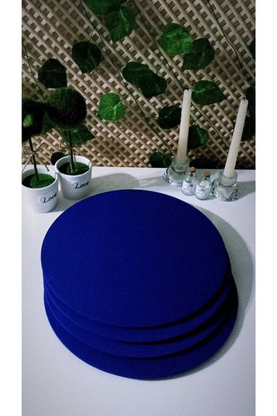Ewrewhome Set de plăci de încărcare rotunde Saks Blue, 6 piese